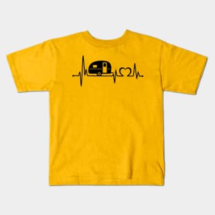 Funny Camping Heartbeat Kids T-Shirt